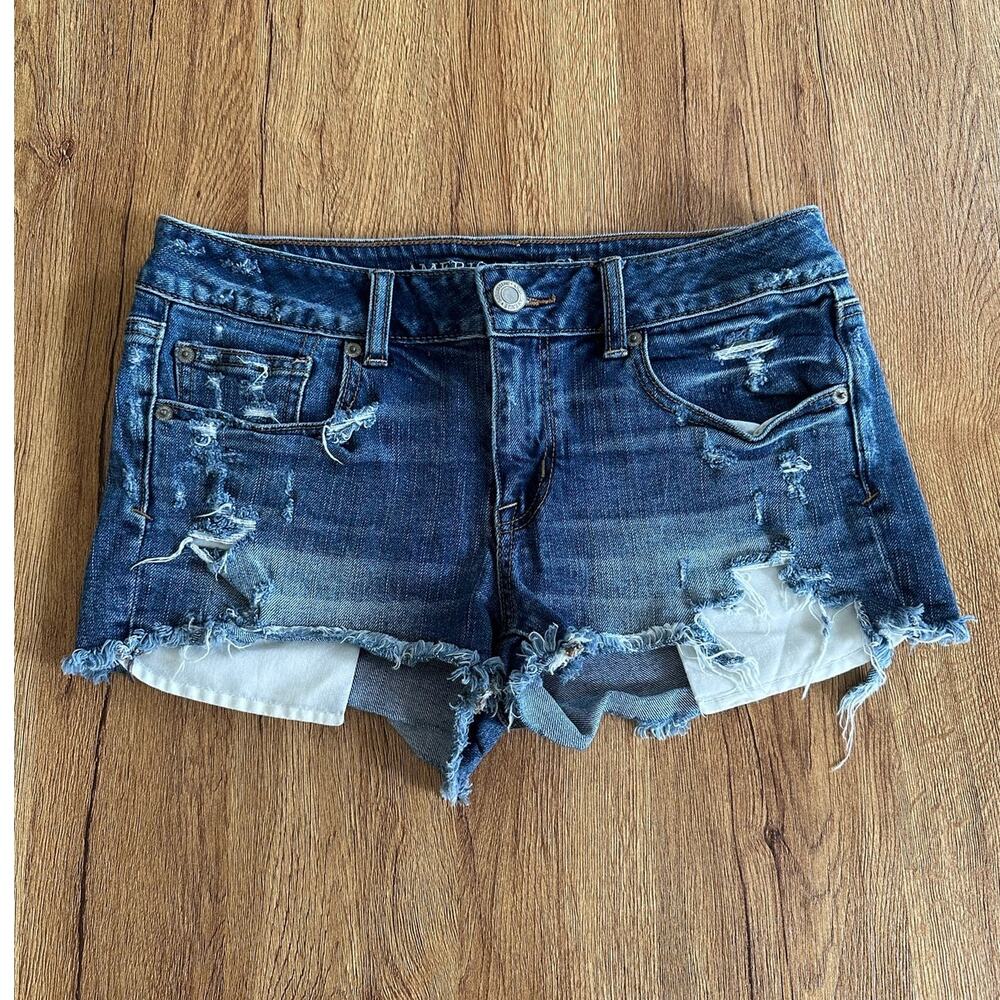 Vtg American Eagle Low Rise Shortie Jeans Shorts Size 10